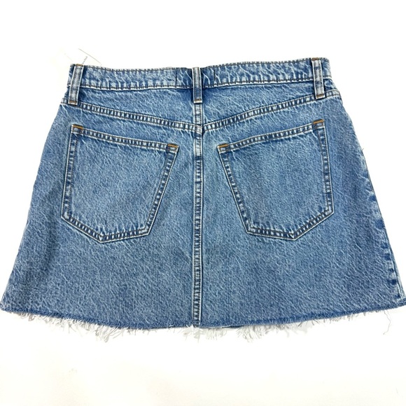 New Abercrombie High Rise Pleated A Line Denim Skirt Mini - Picture 3 of 7